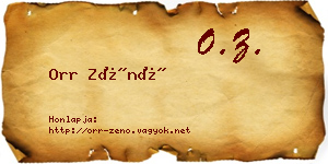 Orr Zénó névjegykártya